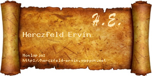 Herczfeld Ervin névjegykártya